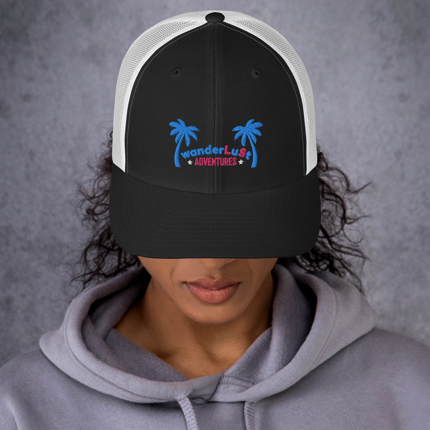 wanderLuSt ADVENTURES Puffy Logo Trucker Cap