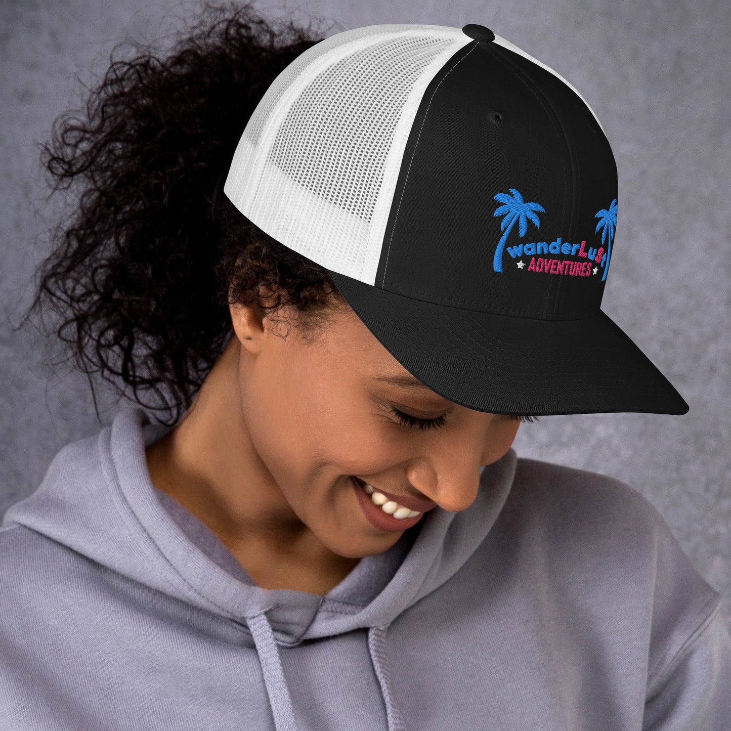 wanderLuSt ADVENTURES Puffy Logo Trucker Cap