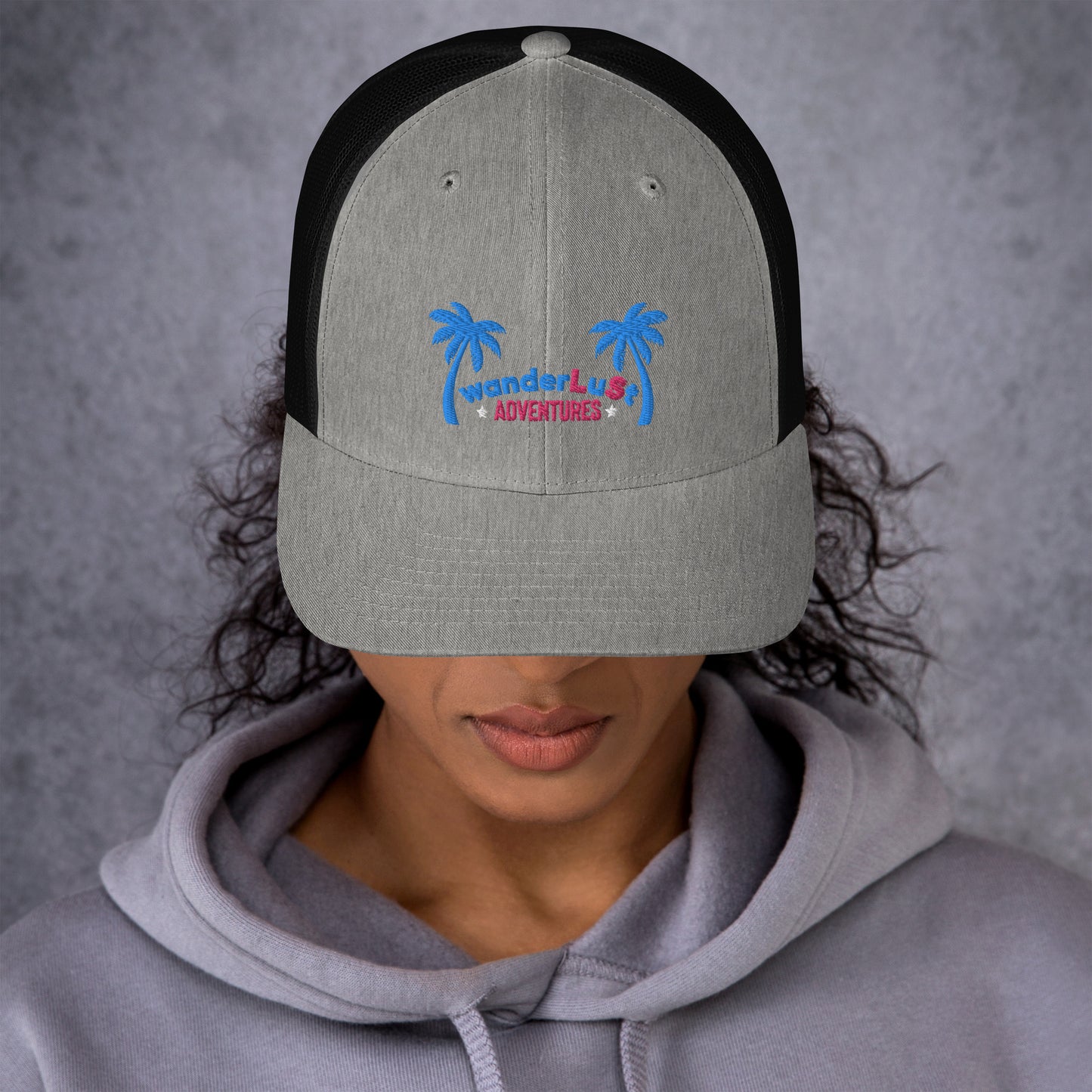 wanderLuSt ADVENTURES Puffy Logo Trucker Cap