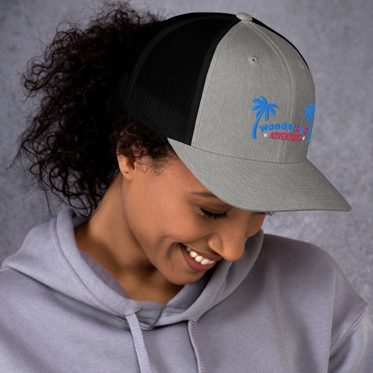 wanderLuSt ADVENTURES Puffy Logo Trucker Cap