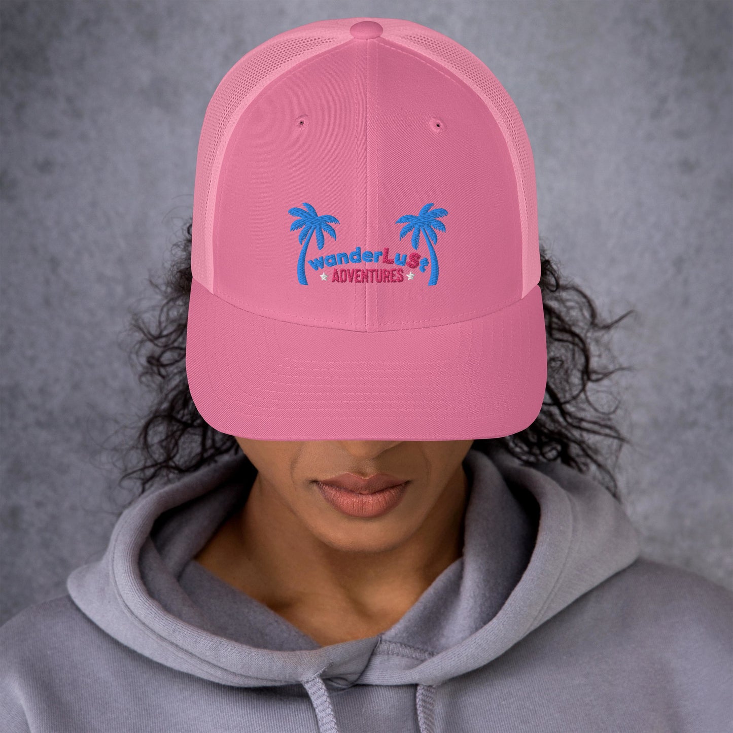 wanderLuSt ADVENTURES Puffy Logo Trucker Cap