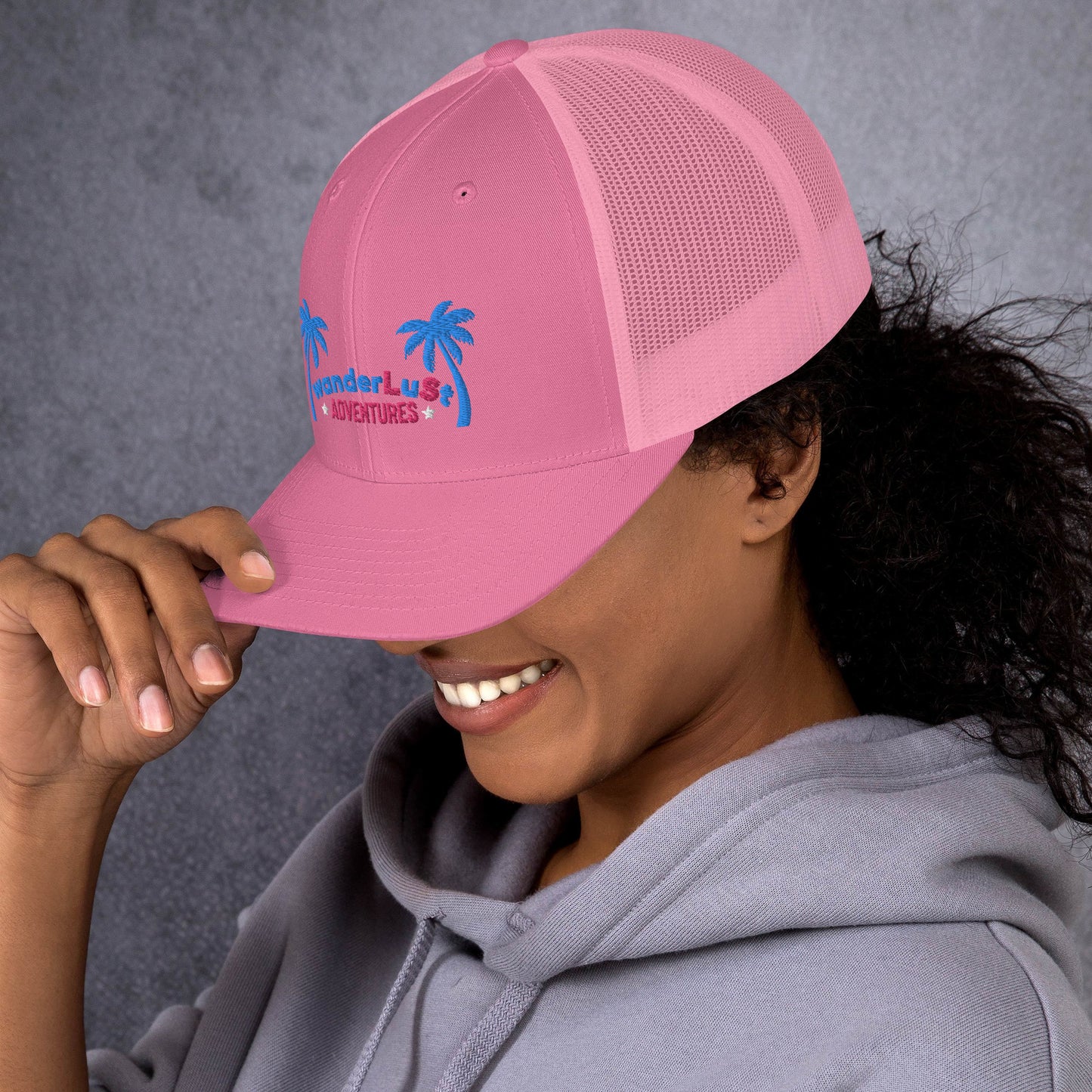 wanderLuSt ADVENTURES Puffy Logo Trucker Cap