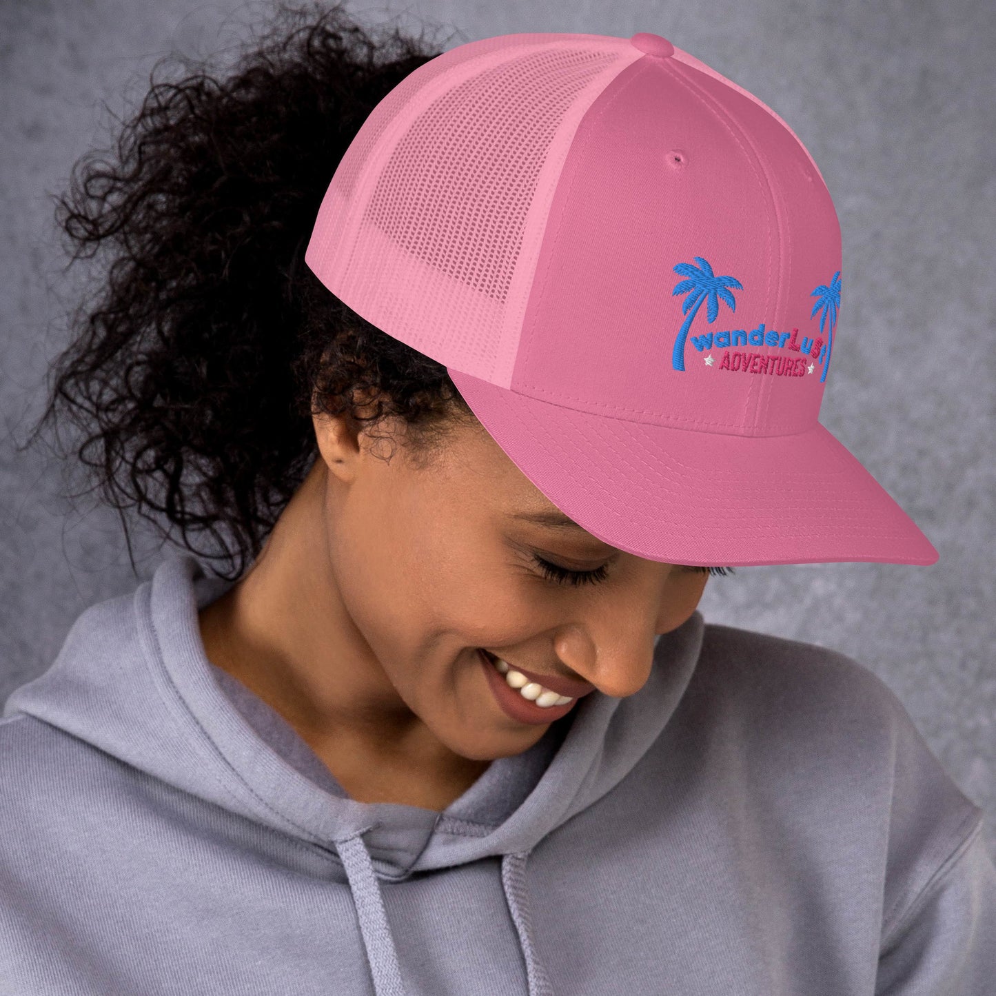 wanderLuSt ADVENTURES Puffy Logo Trucker Cap
