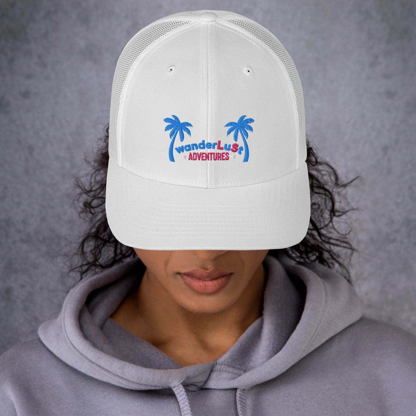 wanderLuSt ADVENTURES Puffy Logo Trucker Cap
