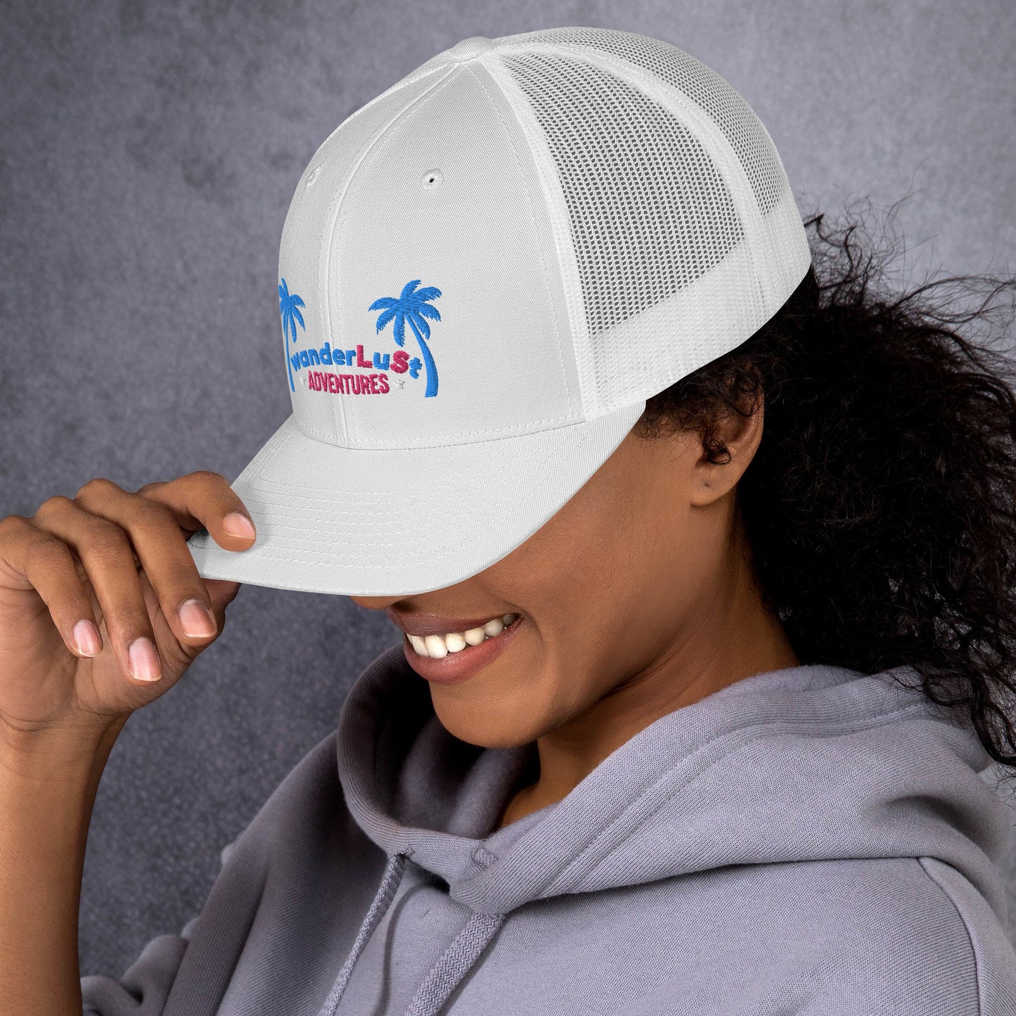wanderLuSt ADVENTURES Puffy Logo Trucker Cap