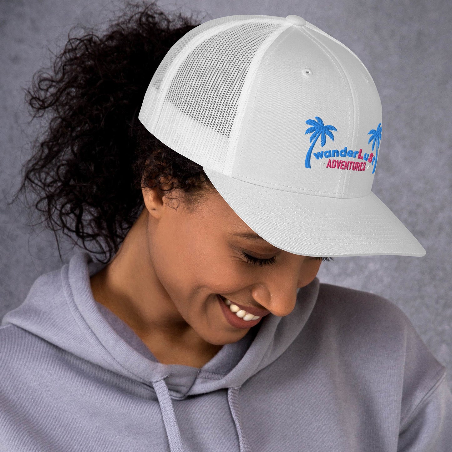 wanderLuSt ADVENTURES Puffy Logo Trucker Cap