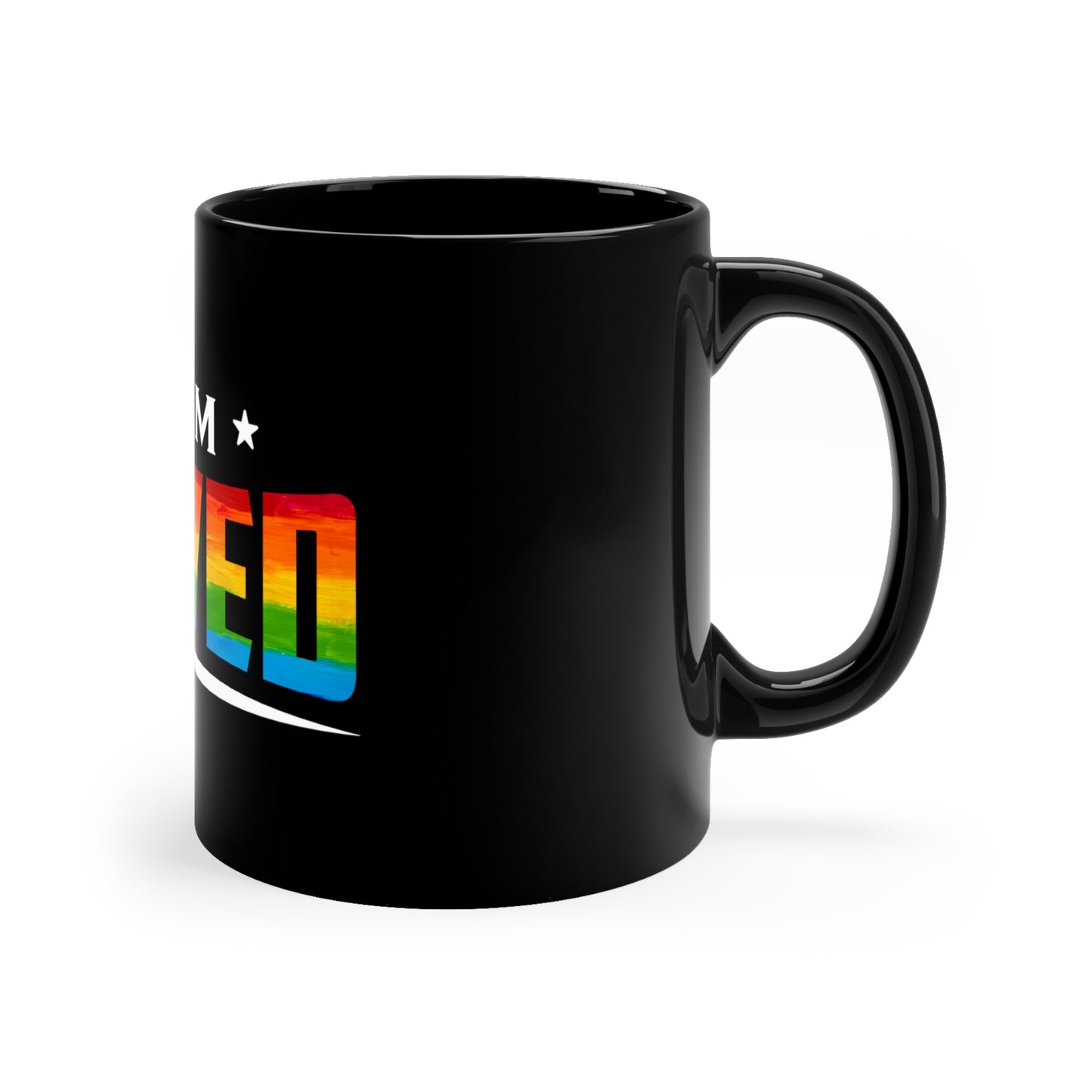 I Am Loved Black Mug