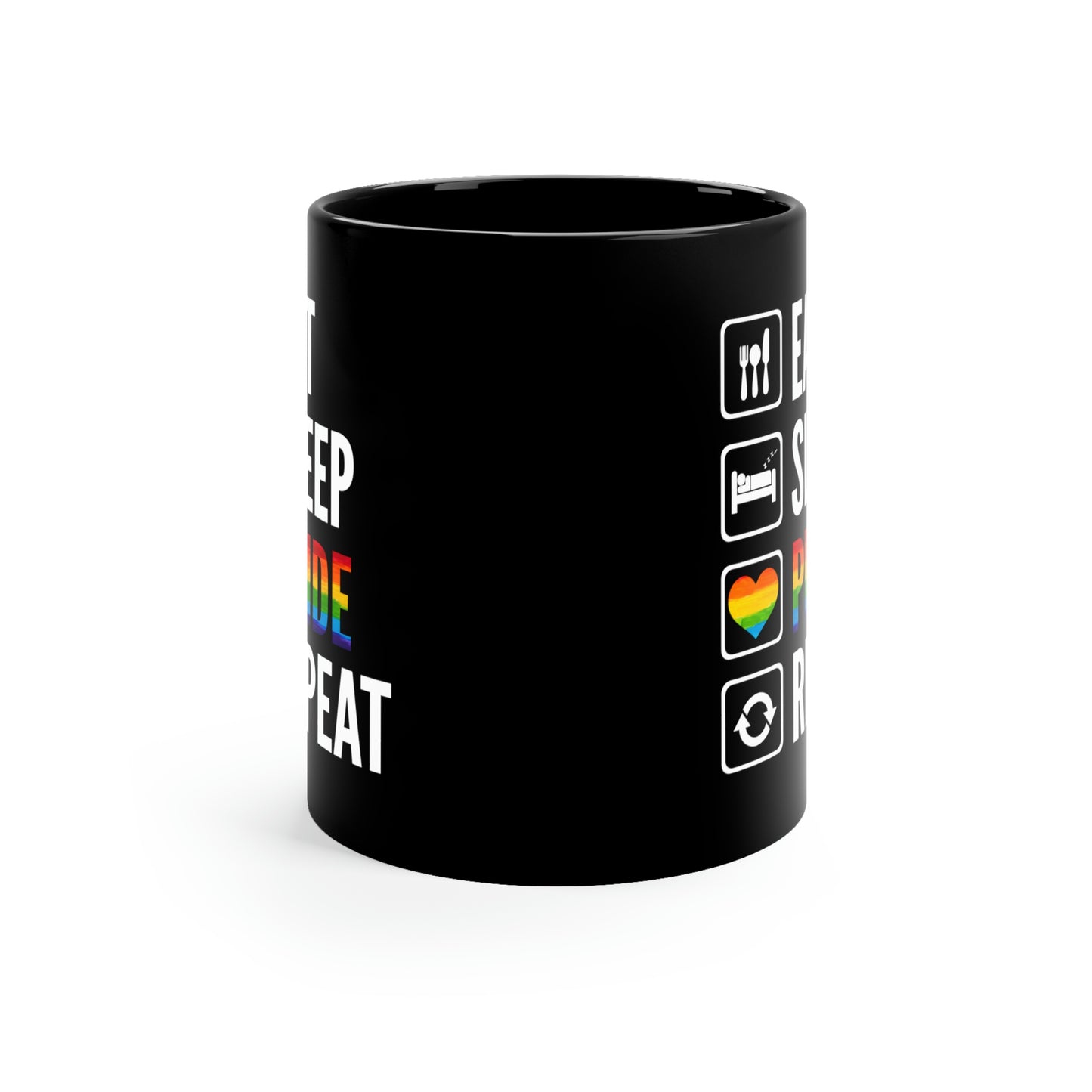Eat Sleep Pride Repeat Black Mug