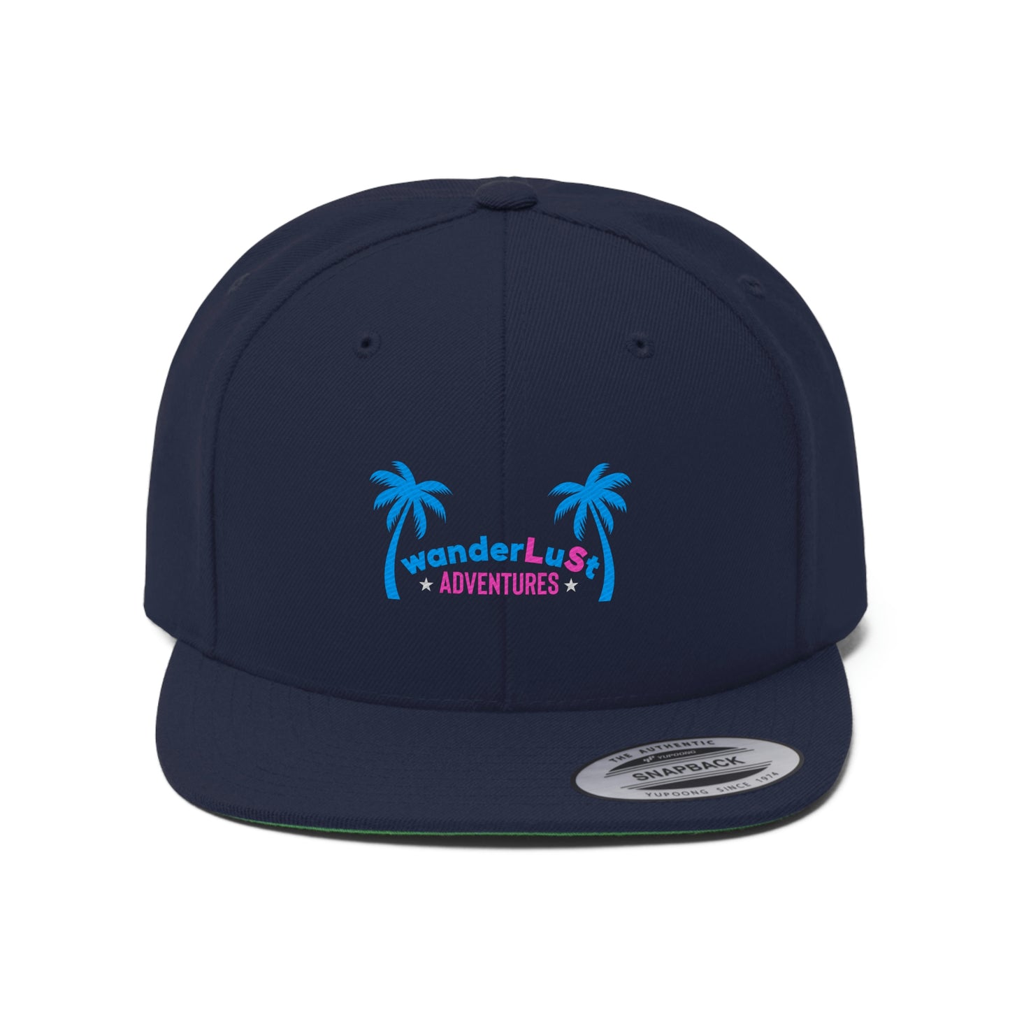 wanderLuSt ADVENTURES Embroidered Unisex Flat Bill Snapback Hat