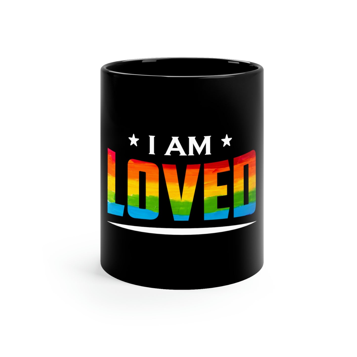 I Am Loved Black Mug