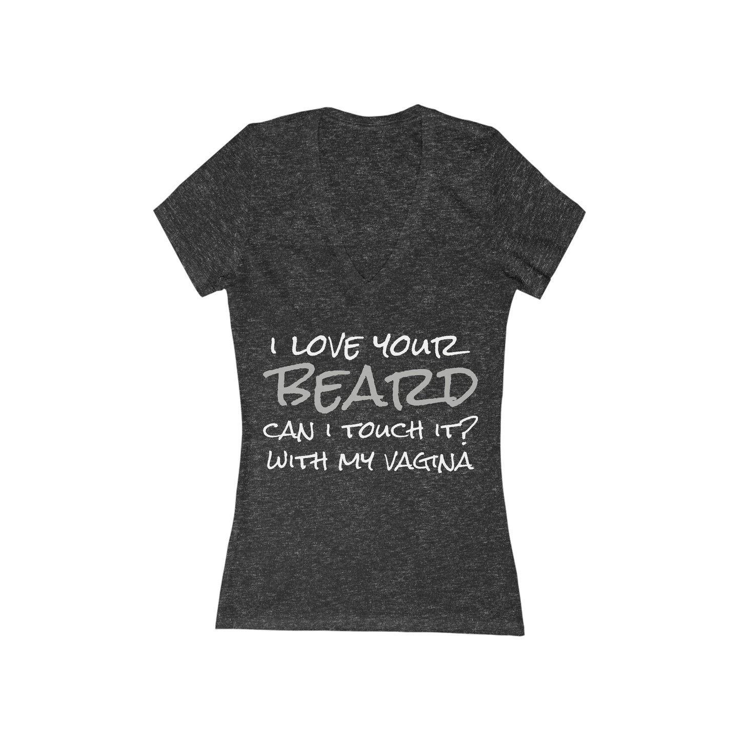 I Love Your Beard Women's Jersey Short Sleeve Deep V-Neck Tee