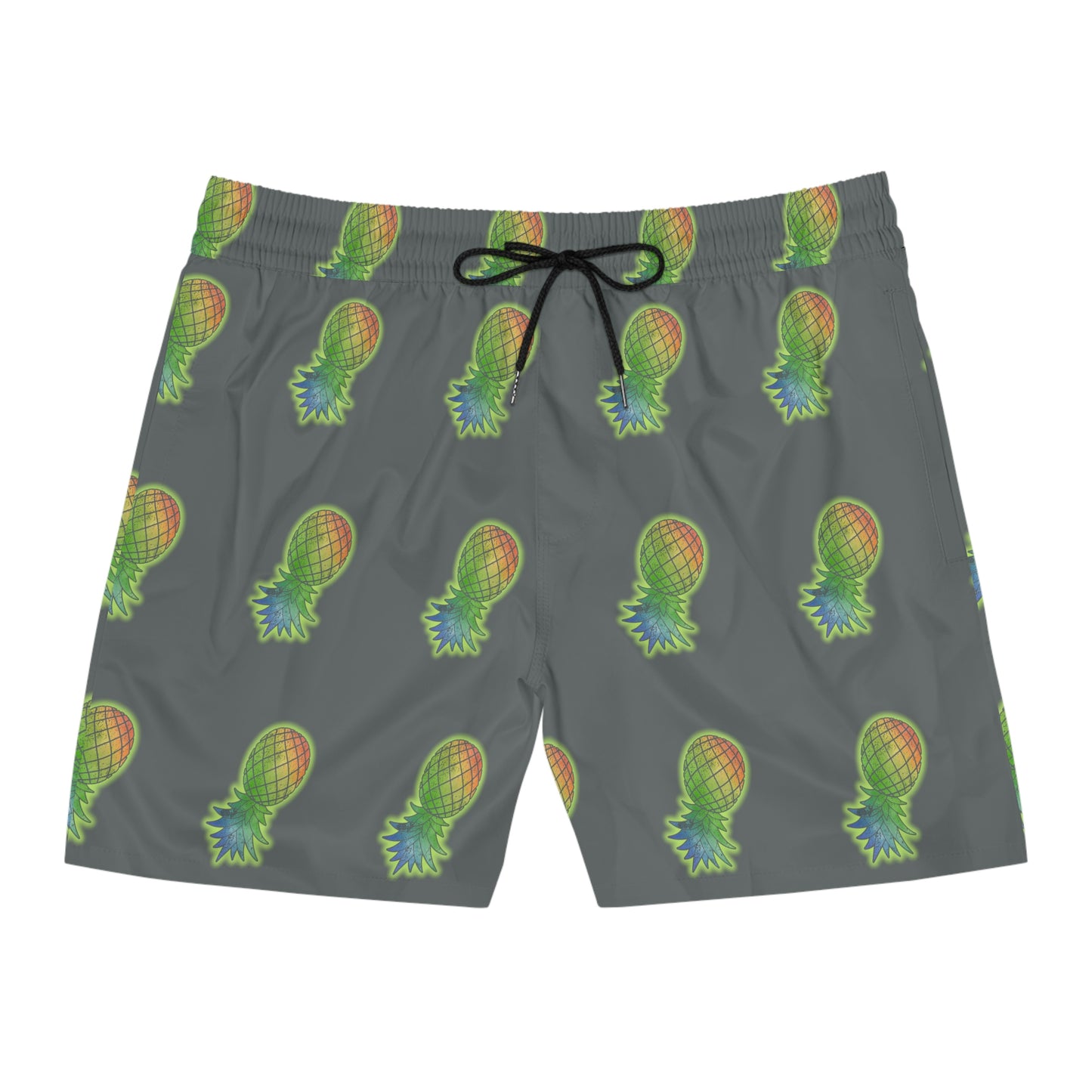 Upside Down Pineapple Men's Mid-Length Swim Shorts (AOP)