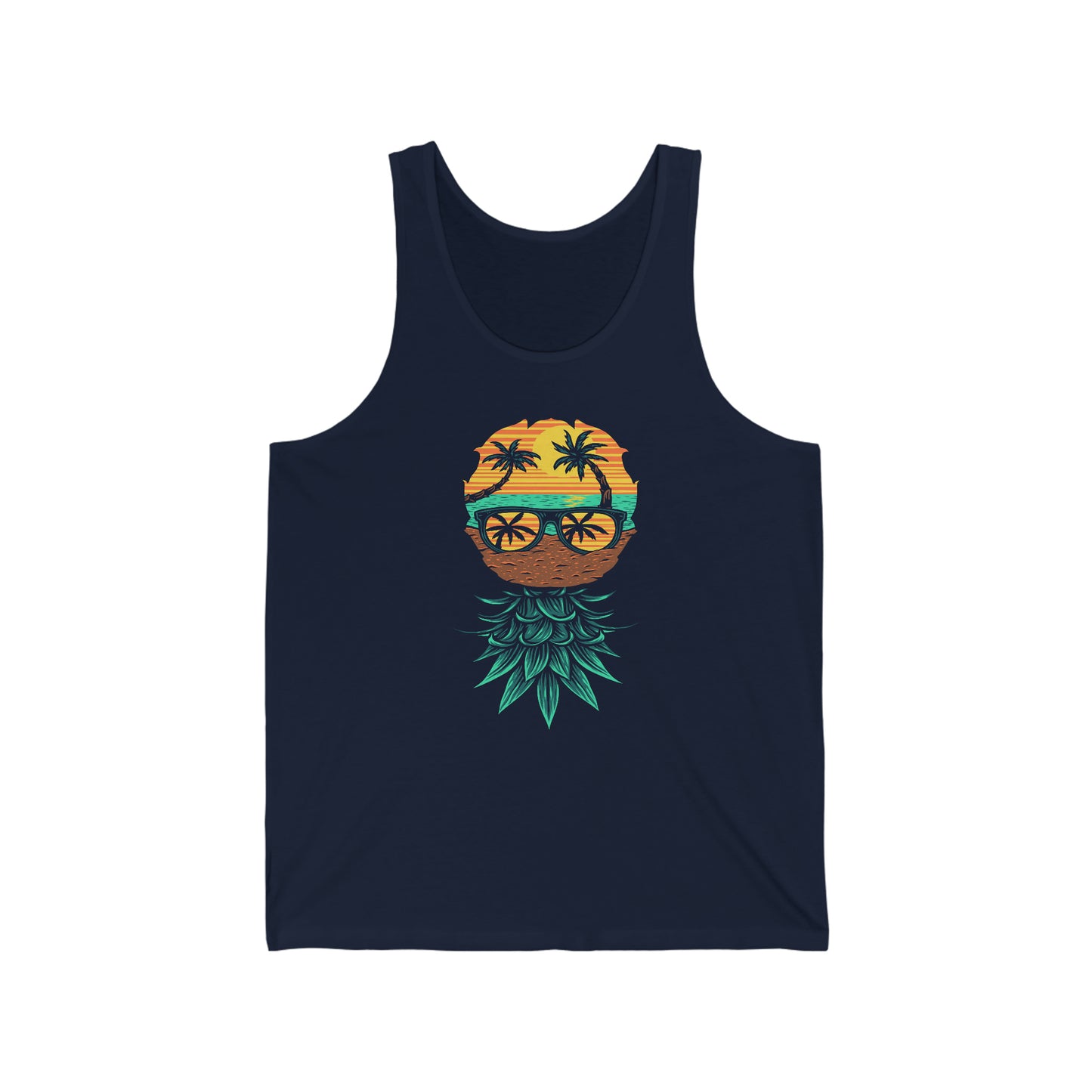 Upside Down Tropical Pineapple Unisex Jersey Tank