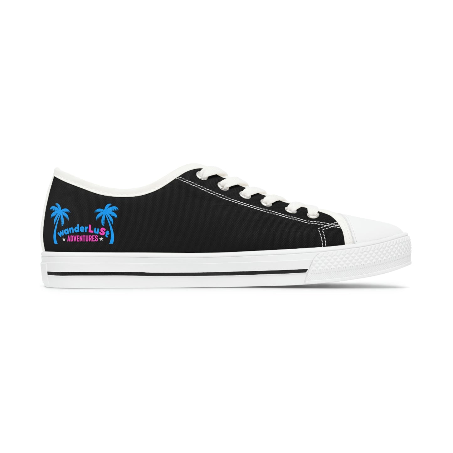 wanderLuSt ADVENTURES Black Women's Low Top Sneakers