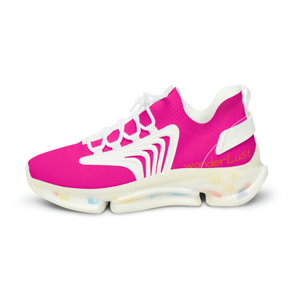 Neon Pink UV Glow Men's Women's Mesh Sneakers