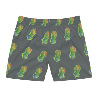 Upside Down Pineapple Men's Mid-Length Swim Shorts (AOP)
