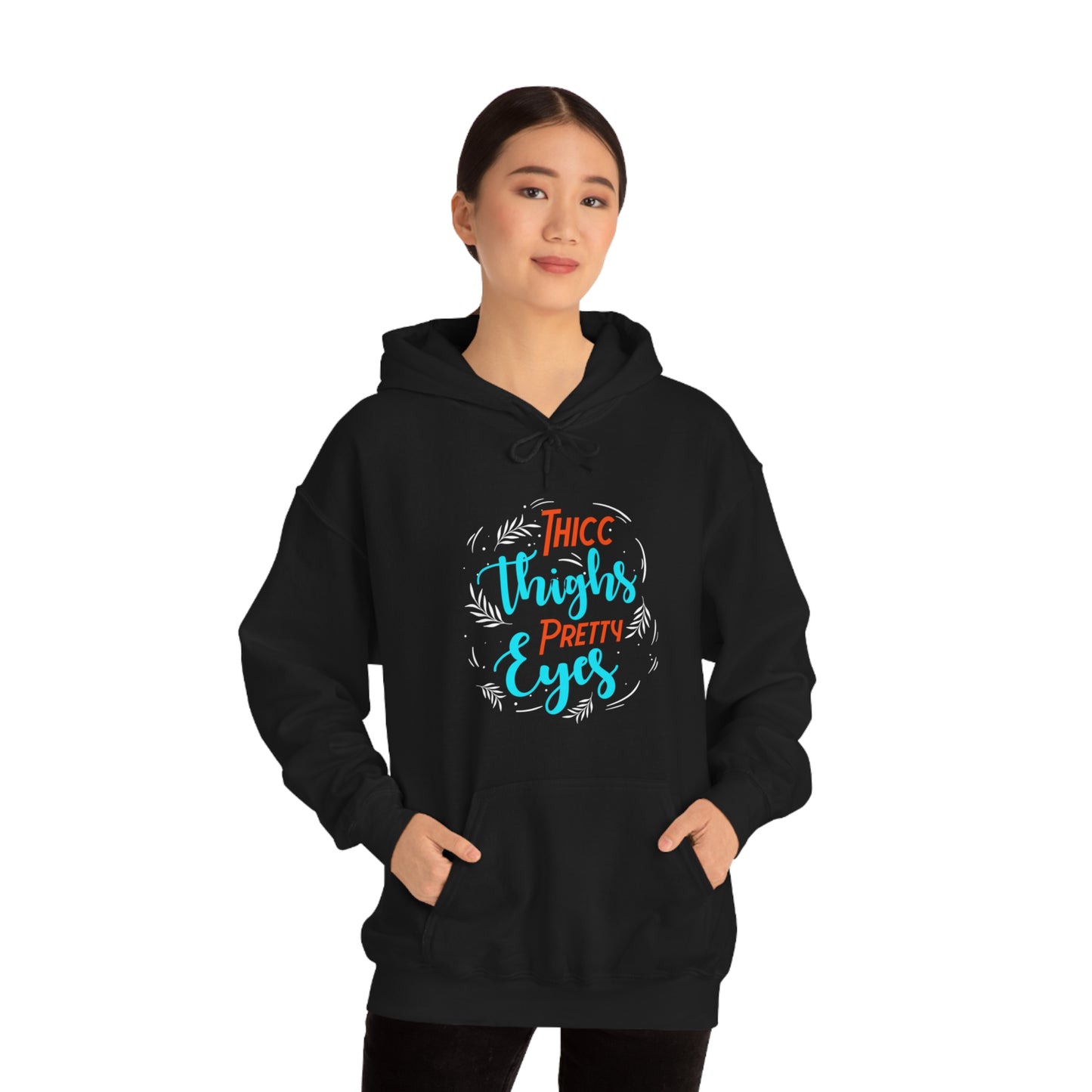 Thicc Thighs Pretty Eyes Unisex Heavy Blend™ Hooded Sweatshirt