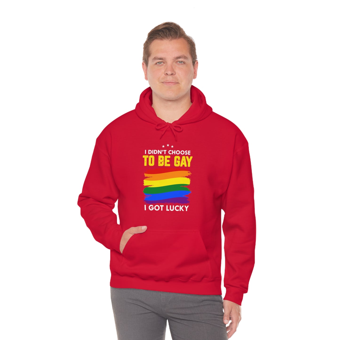 I Didn't Choose To Be Gay I Got Lucky Unisex Heavy Blend™ Hooded Sweatshirt