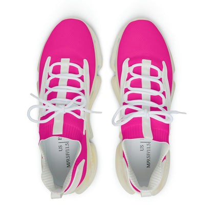 Neon Pink UV Glow Men's Women's Mesh Sneakers