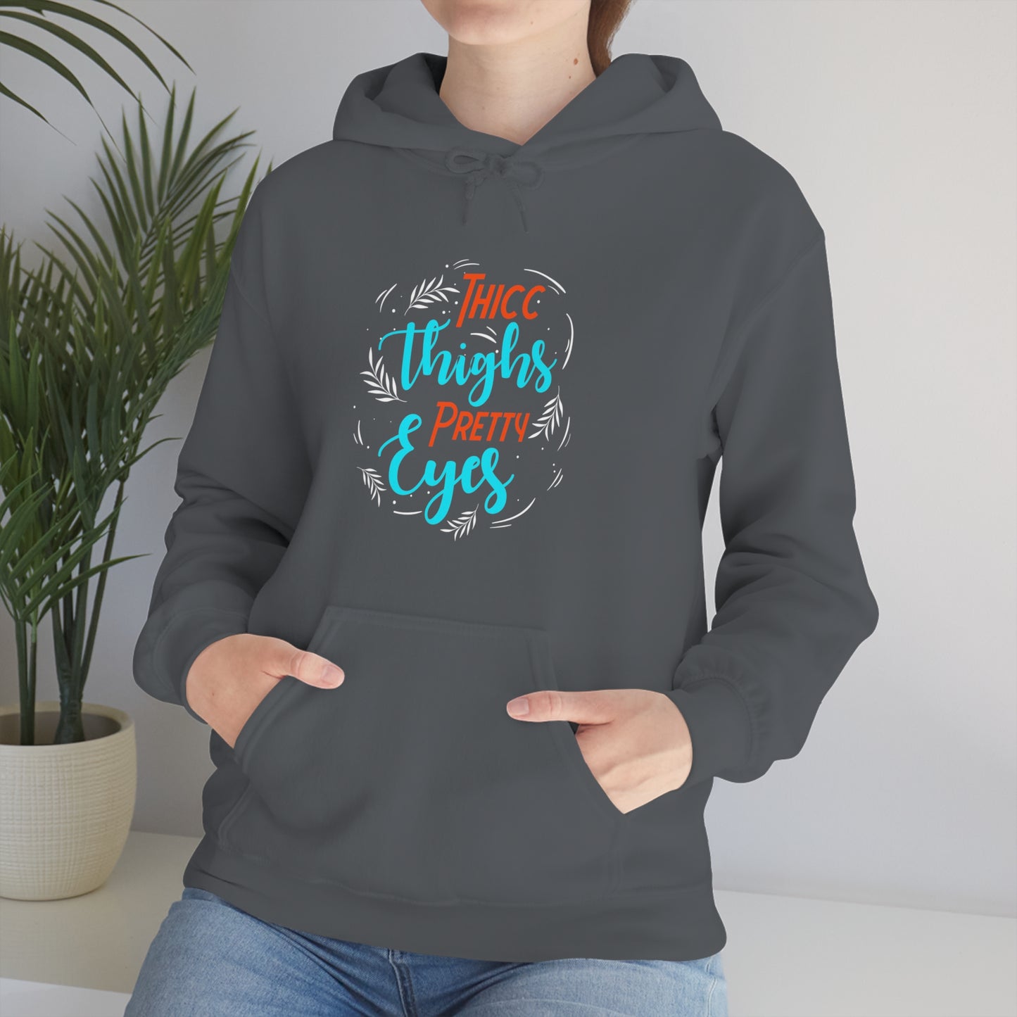 Thicc Thighs Pretty Eyes Unisex Heavy Blend™ Hooded Sweatshirt