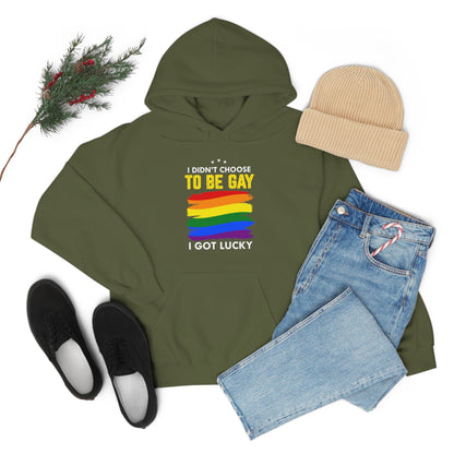 I Didn't Choose To Be Gay I Got Lucky Unisex Heavy Blend™ Hooded Sweatshirt