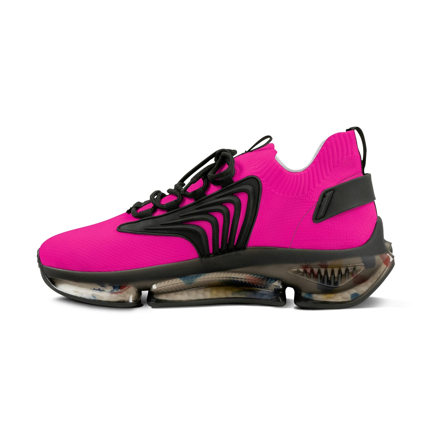 Neon Pink UV Glow Men's Women's Mesh Sneakers