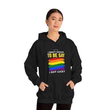 I Didn't Choose To Be Gay I Got Lucky Unisex Heavy Blend™ Hooded Sweatshirt