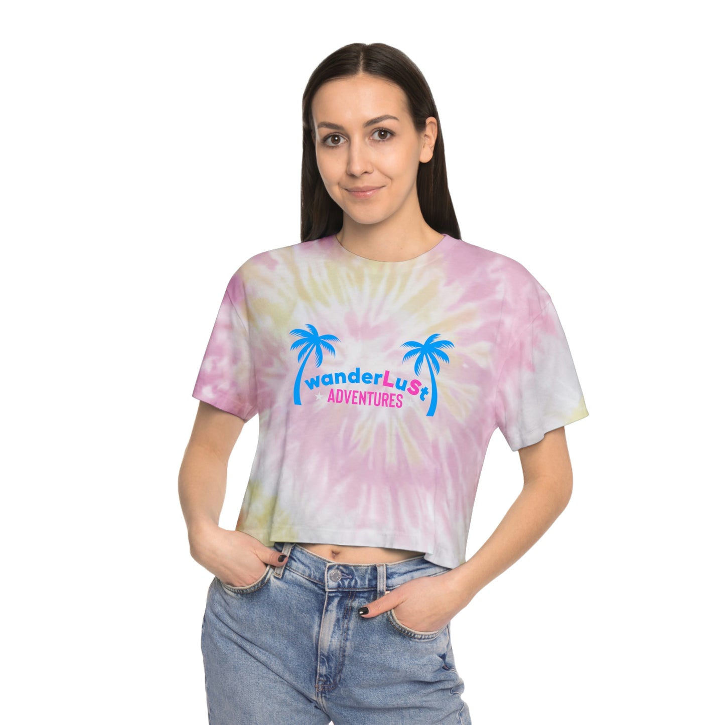 wanderLuSt ADVENTURES Women's Tie-Dye Crop Tee