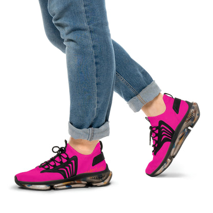 Neon Pink UV Glow Men's Women's Mesh Sneakers