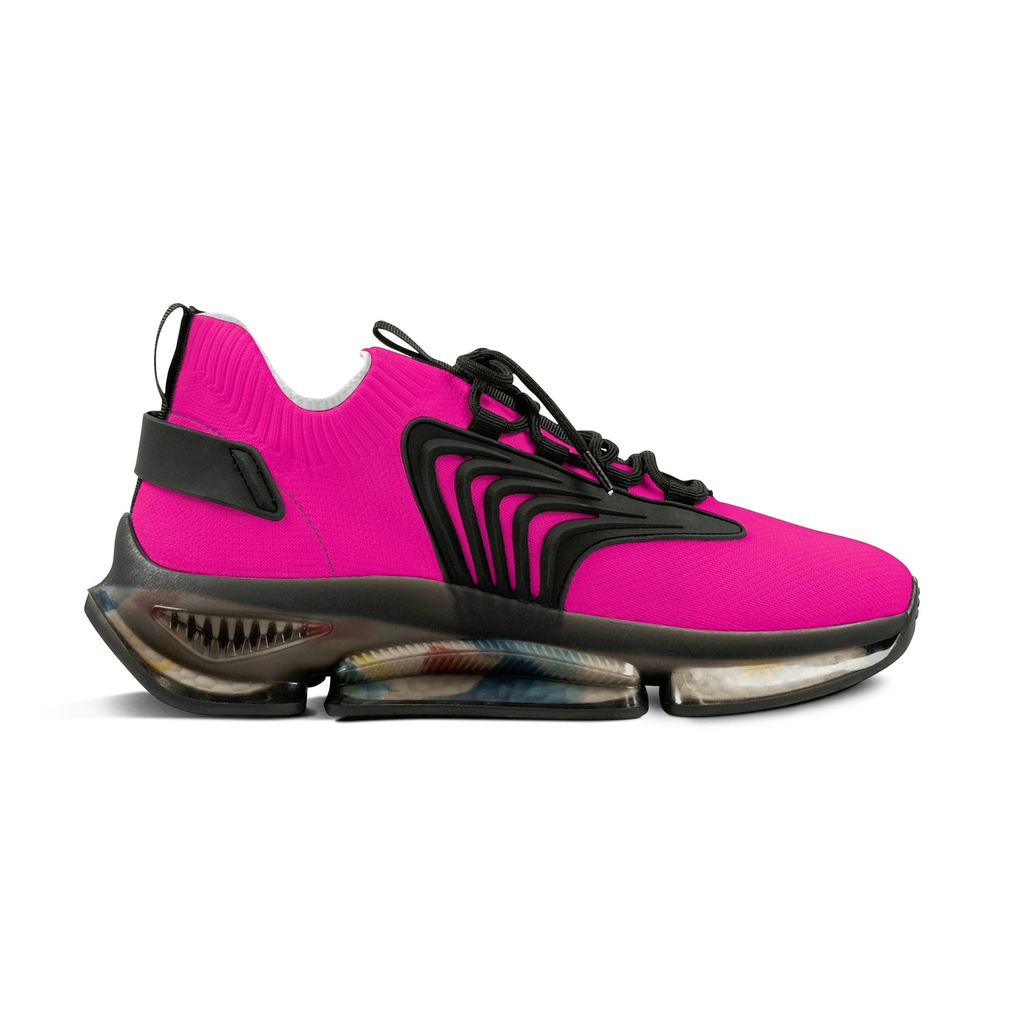 Neon Pink UV Glow Men's Women's Mesh Sneakers