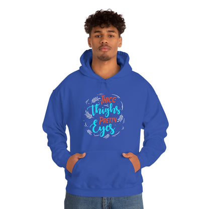 Thicc Thighs Pretty Eyes Unisex Heavy Blend™ Hooded Sweatshirt