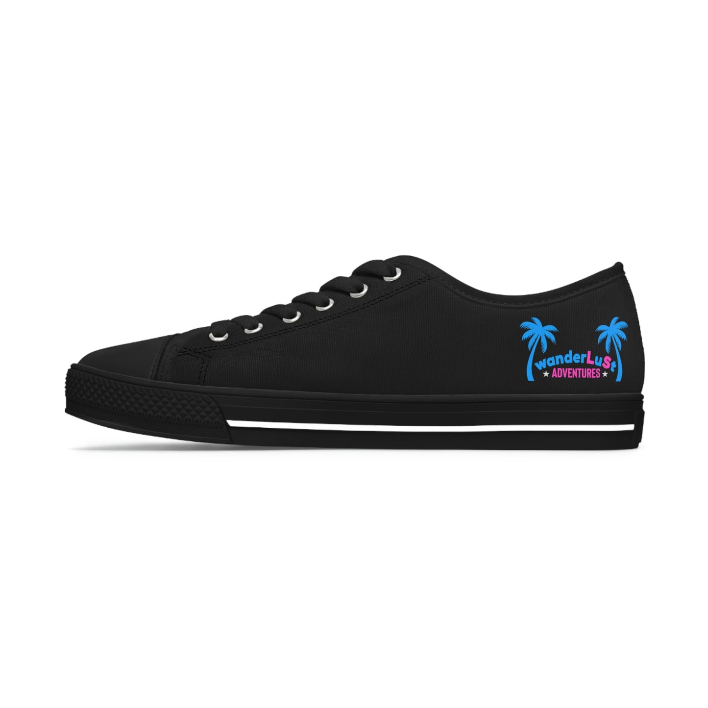 wanderLuSt ADVENTURES Black Women's Low Top Sneakers