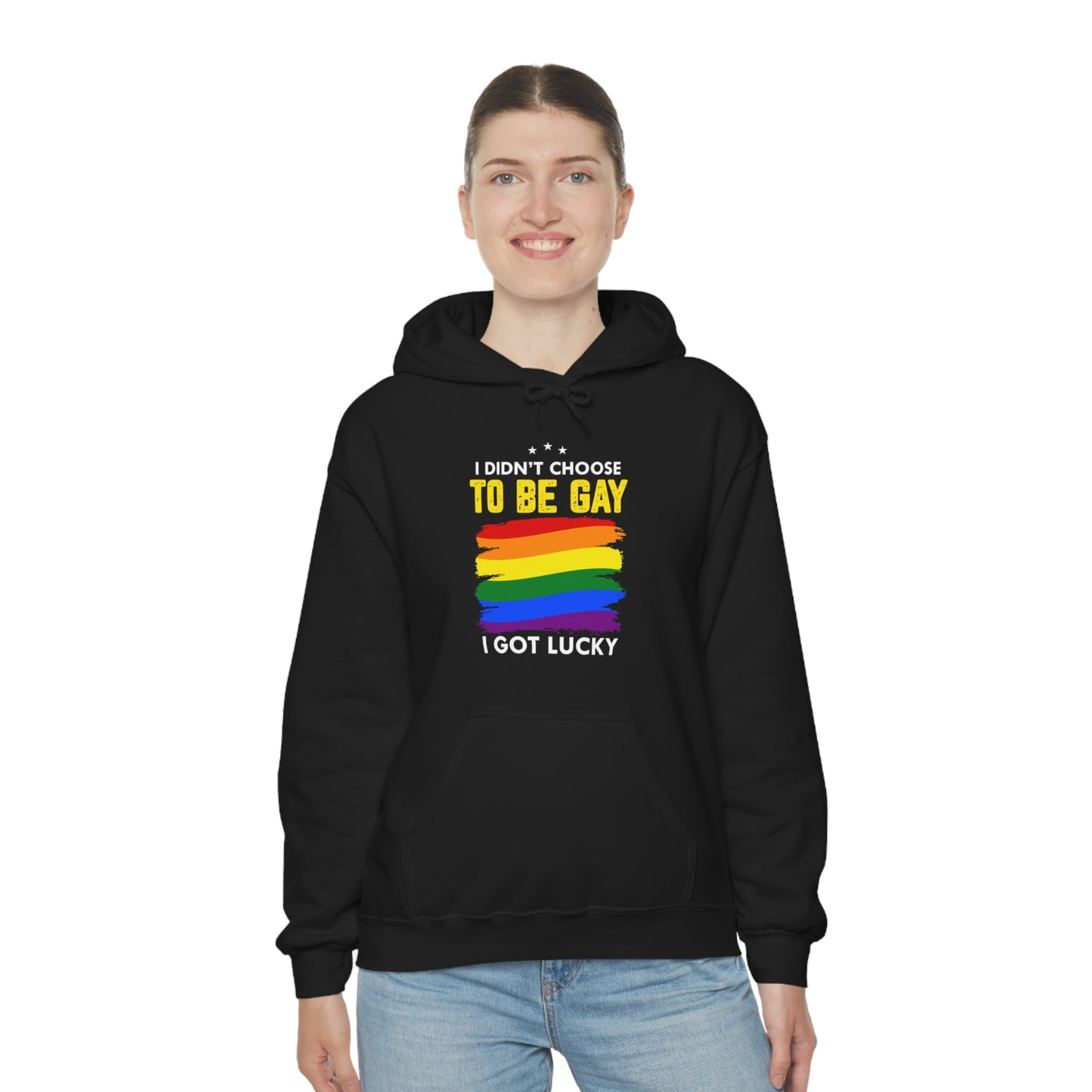 I Didn't Choose To Be Gay I Got Lucky Unisex Heavy Blend™ Hooded Sweatshirt