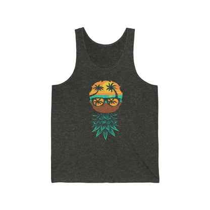 Upside Down Tropical Pineapple Unisex Jersey Tank