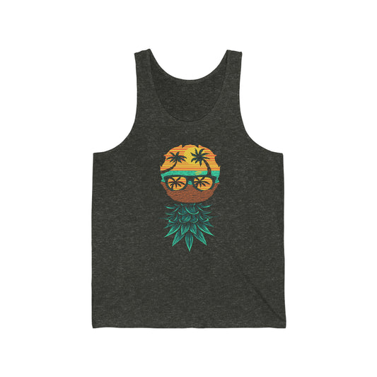 Upside Down Tropical Pineapple Unisex Jersey Tank