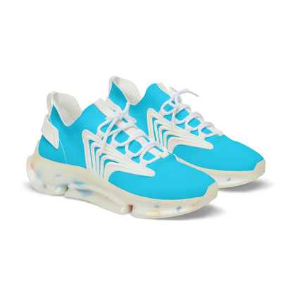 Neon Blue UV Glow Men's Women's Mesh Sneakers