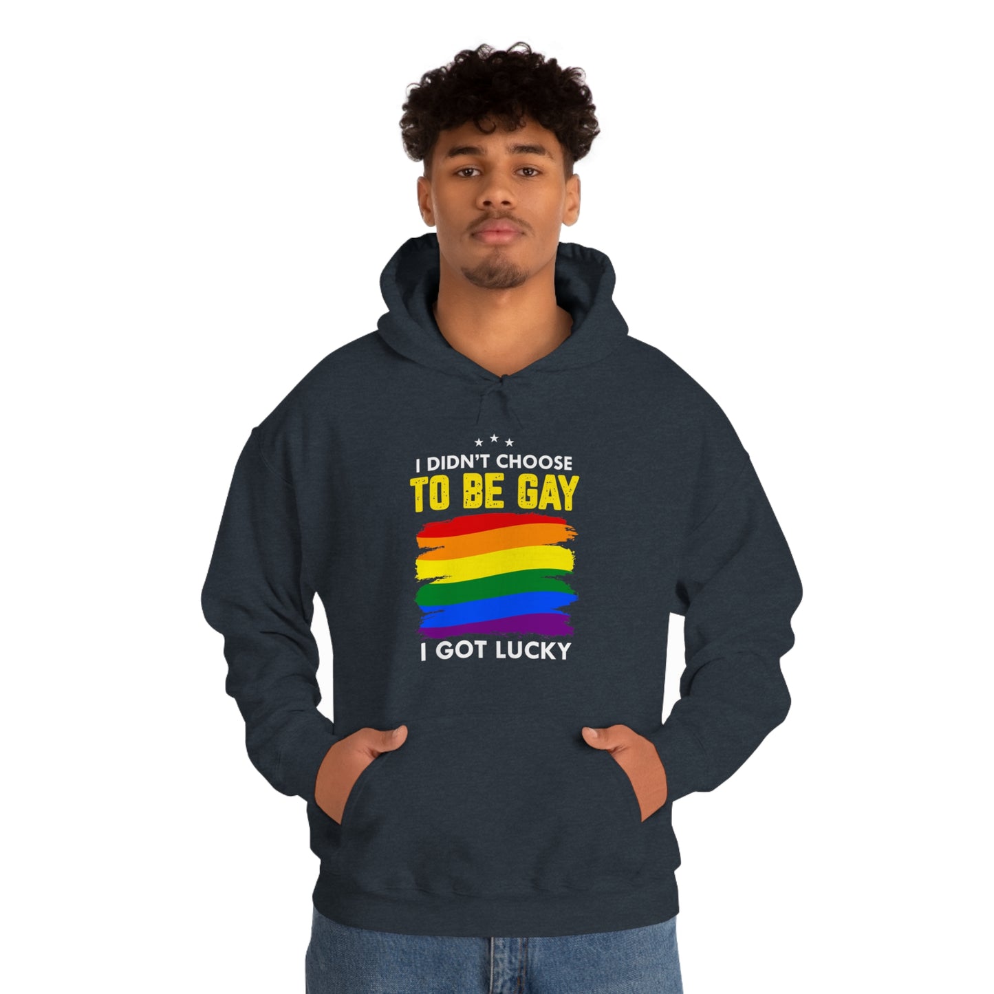 I Didn't Choose To Be Gay I Got Lucky Unisex Heavy Blend™ Hooded Sweatshirt