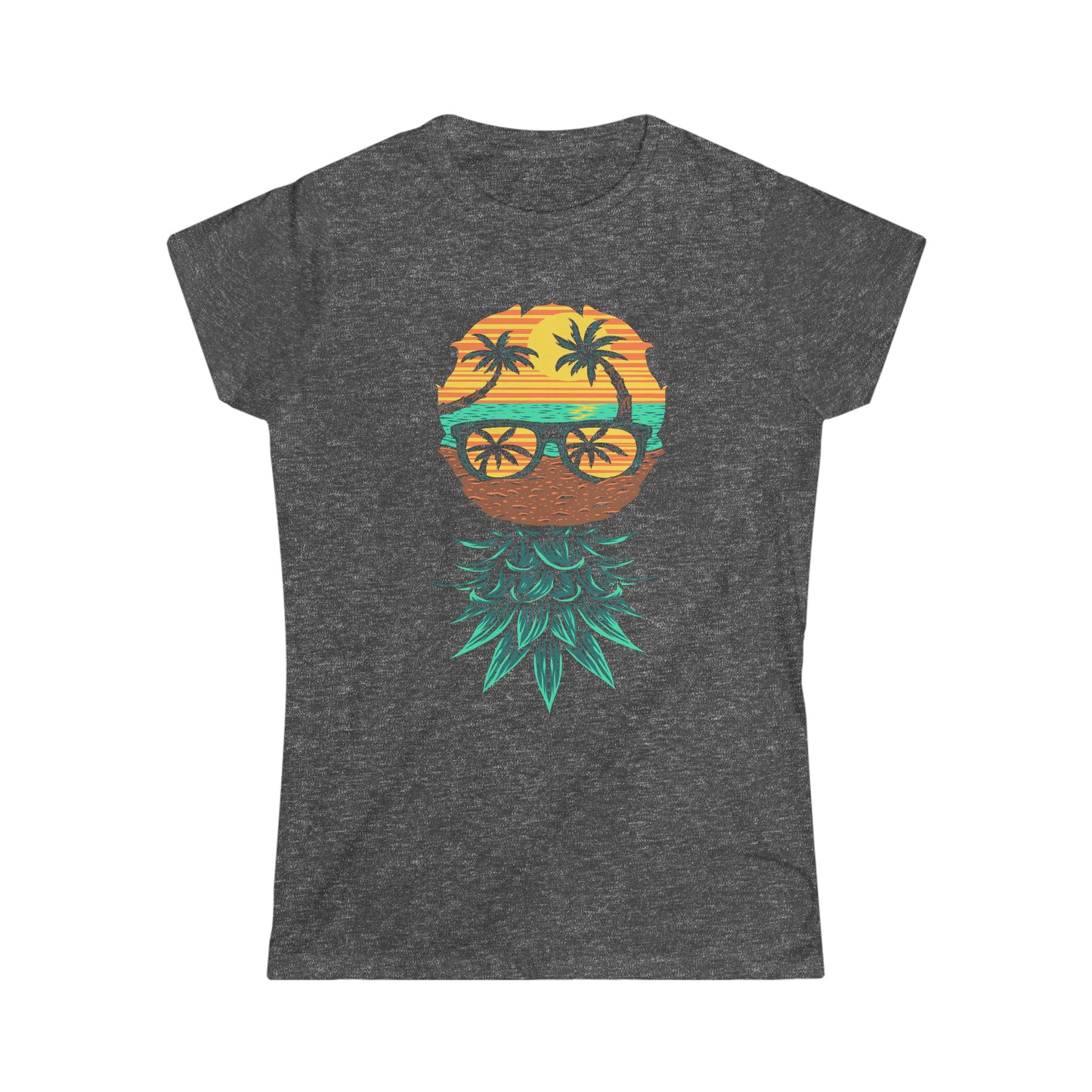 Upside Down Tropical Pineapple Women's Softstyle Tee