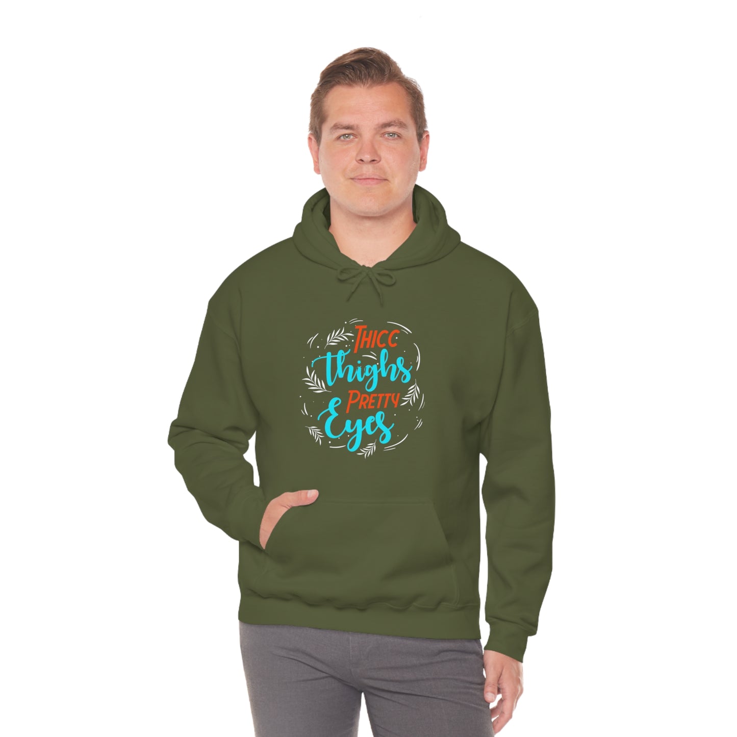 Thicc Thighs Pretty Eyes Unisex Heavy Blend™ Hooded Sweatshirt