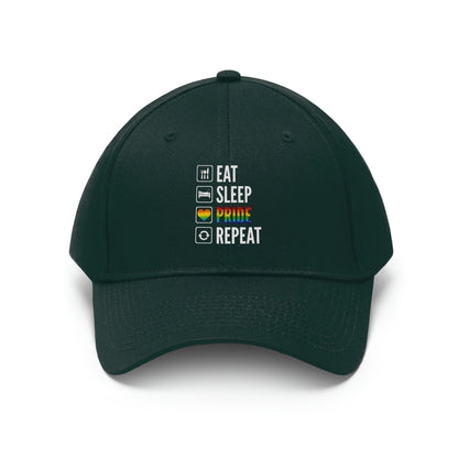Eat Sleep Pride Repeat Unisex Twill Hat