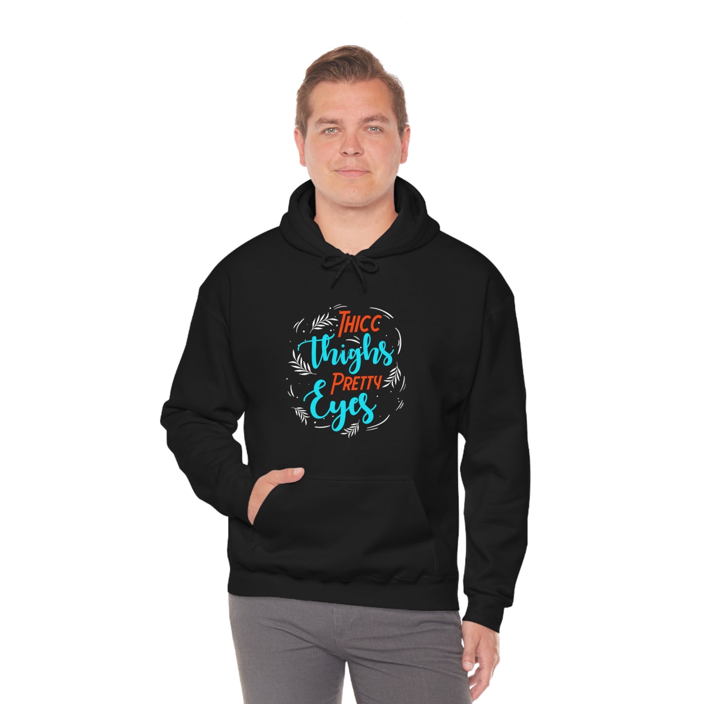 Thicc Thighs Pretty Eyes Unisex Heavy Blend™ Hooded Sweatshirt