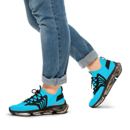 Neon Blue UV Glow Men's Women's Mesh Sneakers