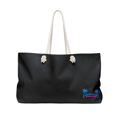 wanderLuSt ADVENTURES Black Small Logo Weekender Lifestyle Beach Travel Bag