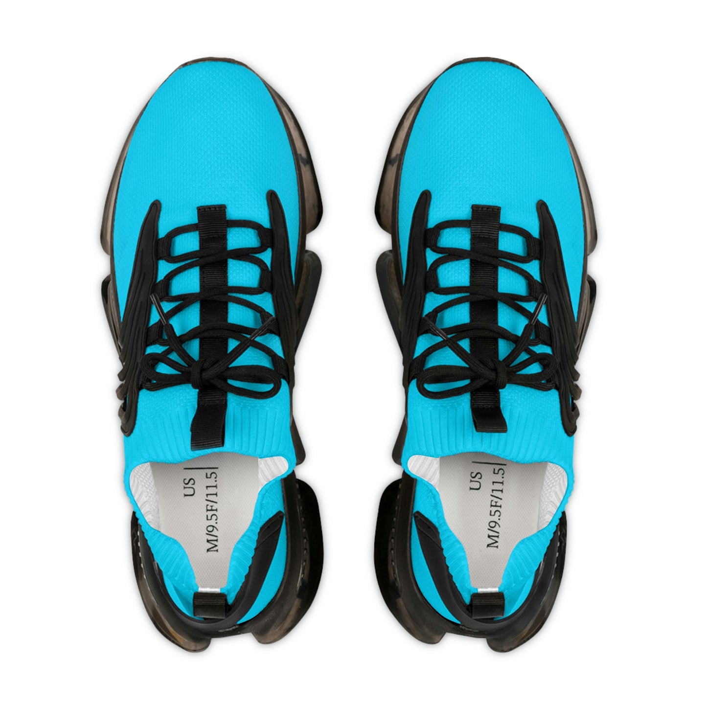 Neon Blue UV Glow Men's Women's Mesh Sneakers