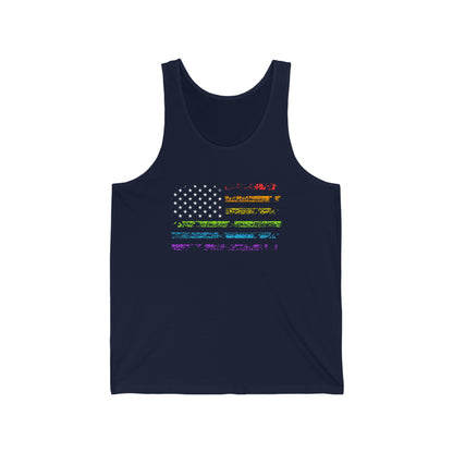 LGBTQ USA Flag Unisex Jersey Tank