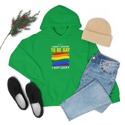 I Didn't Choose To Be Gay I Got Lucky Unisex Heavy Blend™ Hooded Sweatshirt