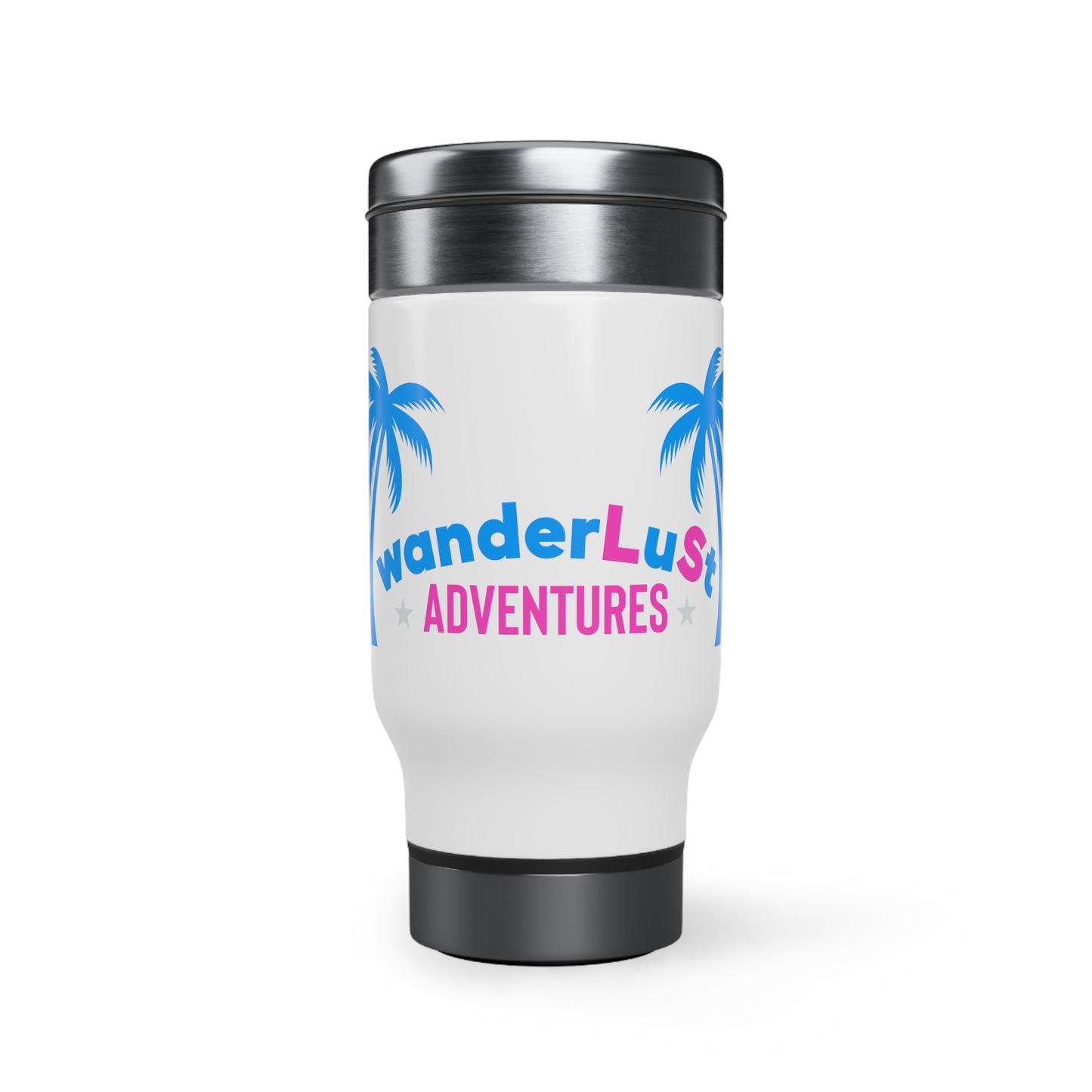wanderLuSt ADVENTURES Stainless Steel Travel Mug with Handle, 14oz