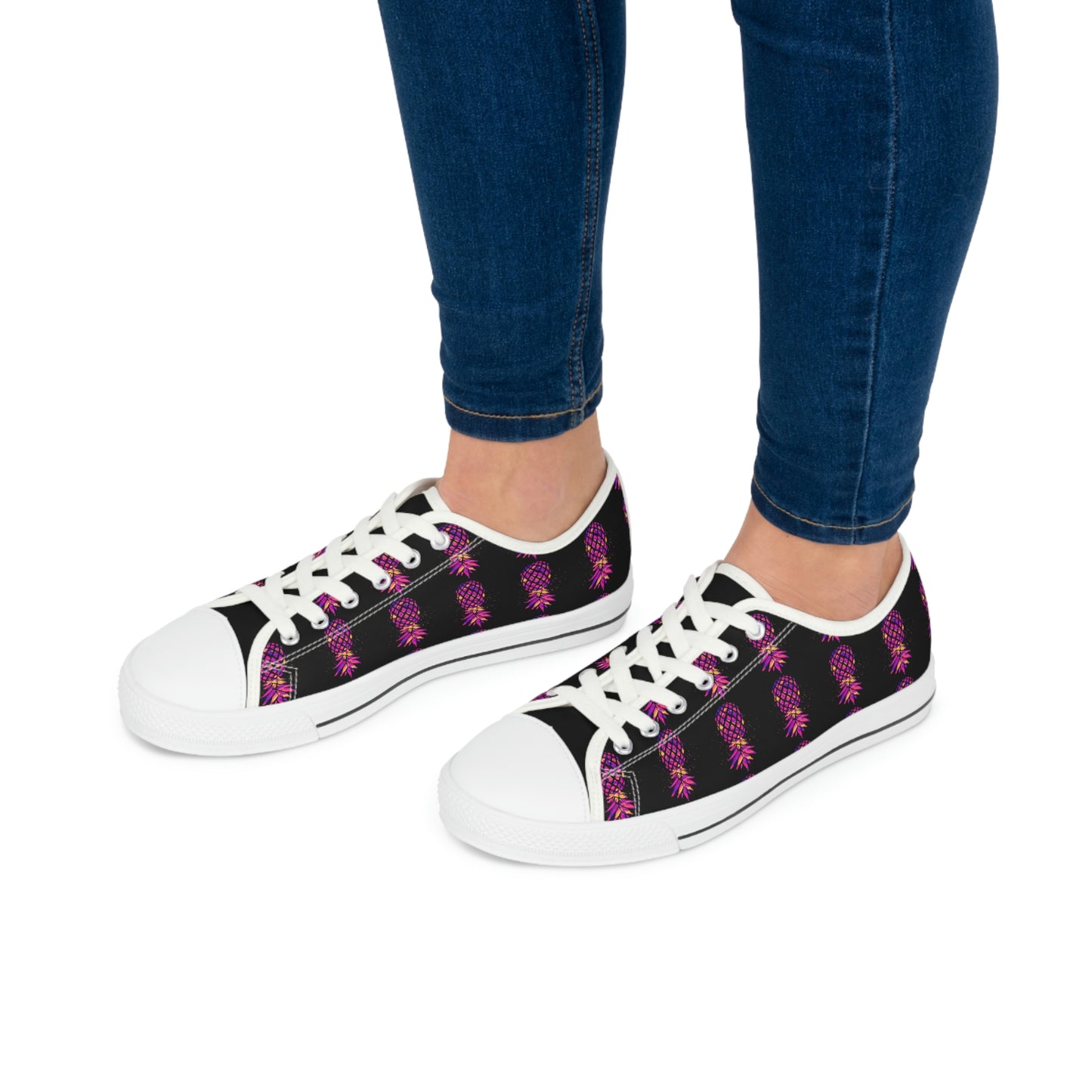 Multicolor Pineapple Women's Low Top Sneakers