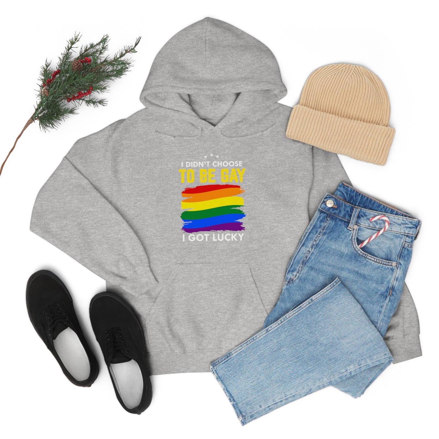 I Didn't Choose To Be Gay I Got Lucky Unisex Heavy Blend™ Hooded Sweatshirt