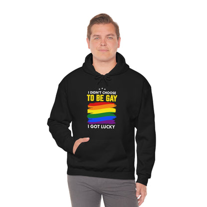 I Didn't Choose To Be Gay I Got Lucky Unisex Heavy Blend™ Hooded Sweatshirt